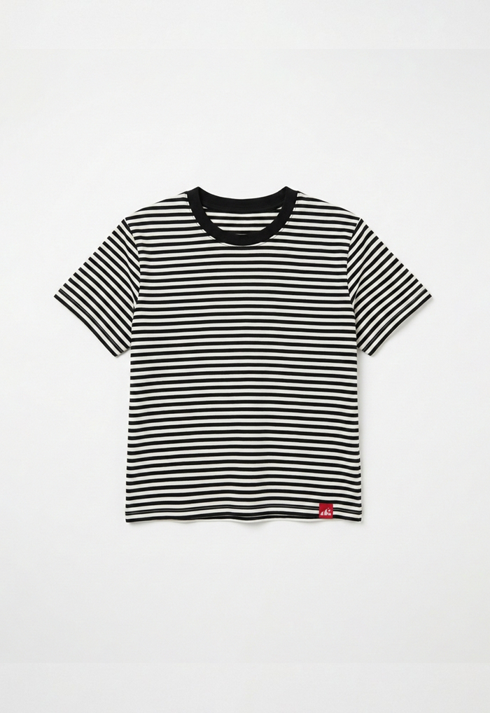 women's stripe tee - black